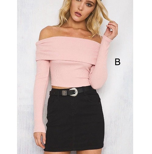 レディース　長袖　トップス　ストラップレス　春　女性用　大人　キュート　可愛い　セクシー　おしゃれ　ファッション　S　M　L　サイズ　ホワイト　ピンク　ベージュ　ブラウン　ブラック　白　茶　黒　送料無料