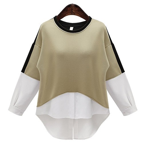 レディース　大きいサイズ　長袖　トップス　ロングTシャツ　ロンT　カットソー　春　女性用　大人　キュート　可愛い　セクシー　おしゃれ　ファッション　XL　2XL　3XL　4XL　2L　3L　4L　5L　サイズ　アプリコット　ブラウン　ブラック　送料無料