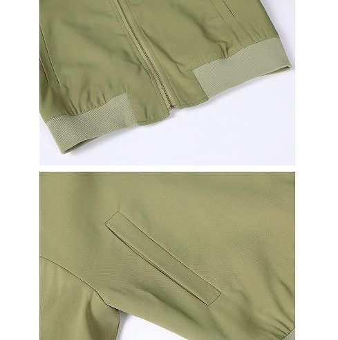 レディース　アウター　MA-1　ミリタリージャケット　リブ付き　JKT　ブルゾン　ジャケット　春　女性用　大人　キュート　可愛い　セクシー　おしゃれ　ファッション　S　M　L　サイズ　オリーブ　無地　送料無料