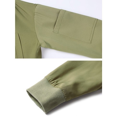 レディース　アウター　MA-1　ミリタリージャケット　リブ付き　JKT　ブルゾン　ジャケット　春　女性用　大人　キュート　可愛い　セクシー　おしゃれ　ファッション　S　M　L　サイズ　オリーブ　無地　送料無料