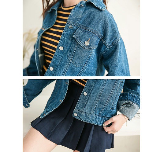 レディース　デニム　ジャケット　花柄　刺繍　ジージャン　JKT　アウター　トップス　羽織　長袖　春　女性用　大人　カジュアル　キュート　可愛い　おしゃれ　ファッション　S　M　L　サイズ　ブルー　送料無料