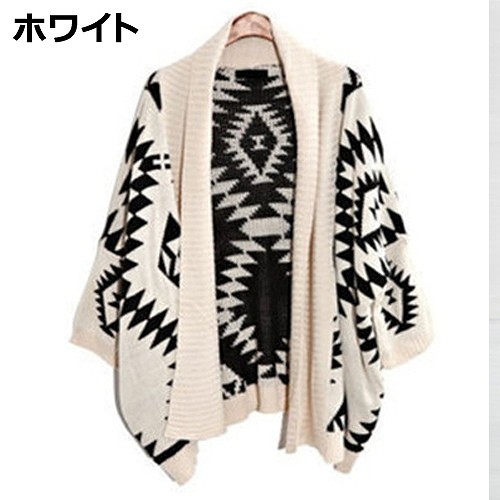 レディース　カーディガン　ガウン　トップス　ニット　ゆったり　セーター　コート　ショート　アウター　羽織　上着　ミディアムコート　大人　女性　おしゃれ　セクシー　可愛い　ブラック　ホワイト　黒　白　フリーサイズ　ワンサイズ　送料無料