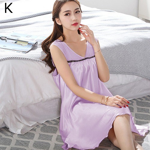 レディース　パジャマ　ナイトウェア　ネグリジュ　セクシー　無地　Vネック　ノースリーブ　シンプル　カジュアル　フリーサイズ　大人可愛い　リラックス　ルームウェア　ラフスタイル　パープル　ブラック　ホワイト　ピンク　ベージュ　レッド　クリーム　送料無料