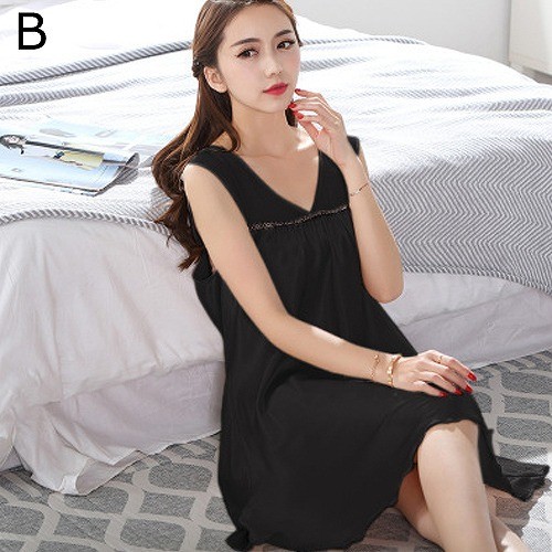レディース　パジャマ　ナイトウェア　ネグリジュ　セクシー　無地　Vネック　ノースリーブ　シンプル　カジュアル　フリーサイズ　大人可愛い　リラックス　ルームウェア　ラフスタイル　パープル　ブラック　ホワイト　ピンク　ベージュ　レッド　クリーム　送料無料
