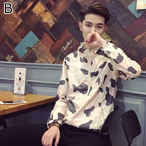 メンズ　アウター　パーカー　フード付き　ジップアップ　長袖　迷彩　カモフラ　カジュアル　おしゃれ　きれいめ　キレイメ　大きいサイズ　シンプル　デイリー　お出かけ　デート　グリーン×ホワイト　送料無料