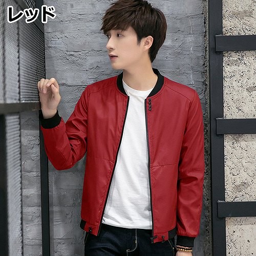 メンズ　アウター　ジップアップ　パーカー　ジャケット　ノーカラー　長袖　シンプル　大きいサイズ　カジュアル　スポーツ　ジョギング　デート　お出かけ　デイリー　レッド　グレー　ブラック　グリーン　ネイビー　送料無料