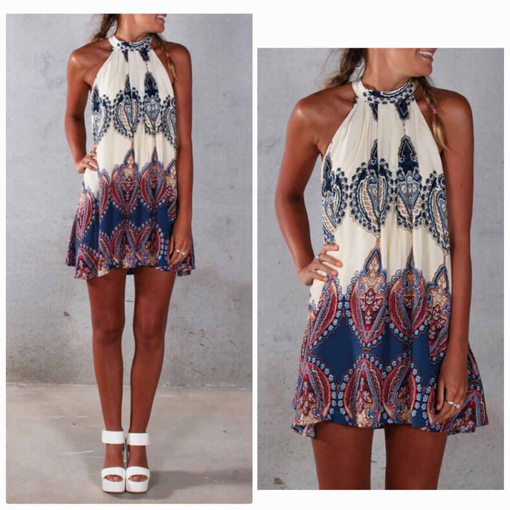 レディース　ホルターネック　ワンピース　ノースリーブ　ミニ　スカート　ボトムス　春　夏　女性　大人　カジュアル　キュート　可愛い　おしゃれ　セクシー　ファッション　オフホワイト　S　M　L　XL　サイズ　送料無料