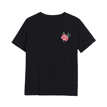 レディース　花柄　刺繍　半袖　Tシャツ　ショートスリーブ　クルーネック　春　夏　女性　大人　カジュアル　キュート　可愛い　おしゃれ　セクシー　ファッション　ホワイト　ブラック　白　黒　S　M　L　サイズ　送料無料