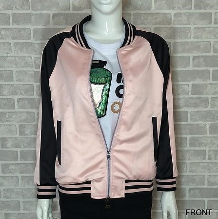 レディース　スカジャン　ジャケット　ブルゾン　アウター　長袖　春　女性　大人　カジュアル　キュート　可愛い　おしゃれ　セクシー　ファッション　ピンク　S　M　L　XL　サイズ　送料無料