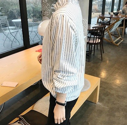 レディース　ストライプ　ブラウス　シャツ　長袖　ロングスリーブ　トップス　春　夏　女性　大人　カジュアル　キュート　可愛い　おしゃれ　セクシー　ファッション　ホワイト　S　M　L　XL　サイズ　送料無料