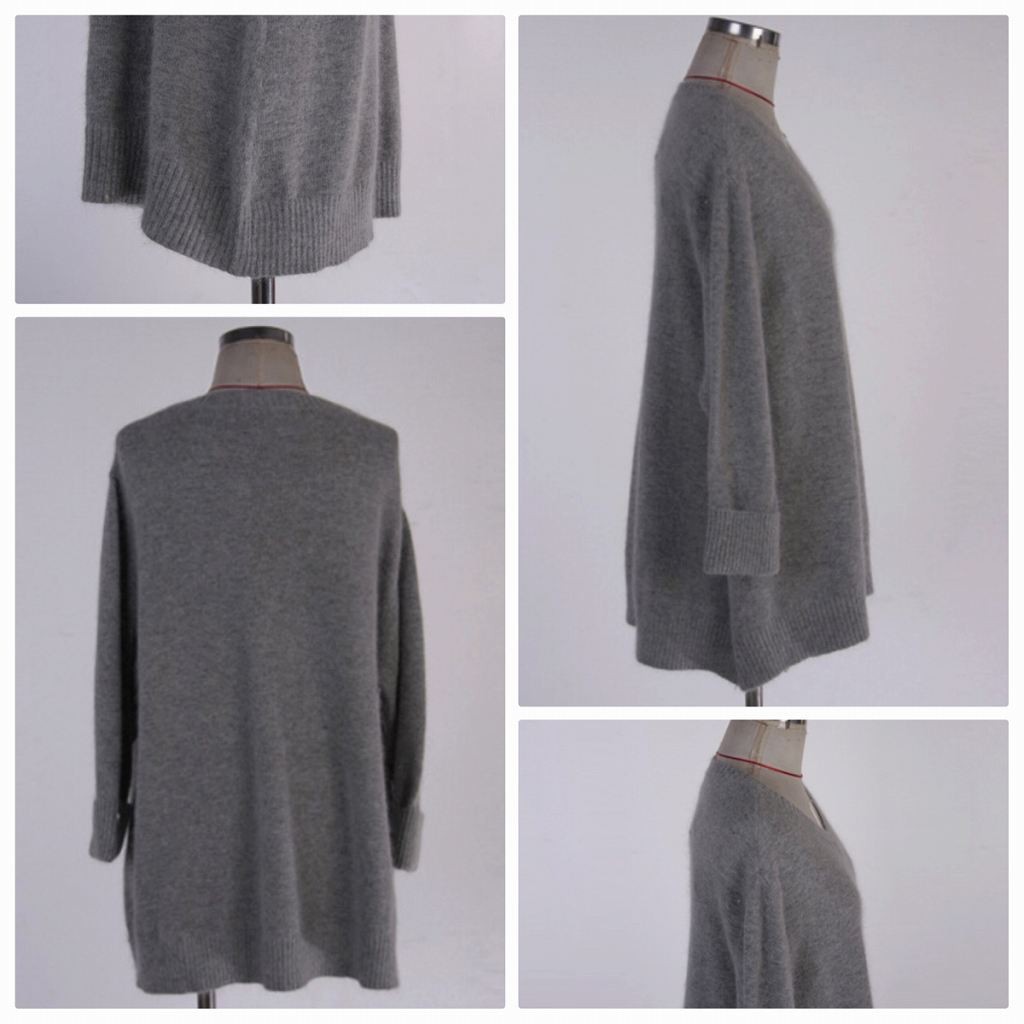 レディース　ニットセーター　長袖　Ｖネック　ロング丈　プルオーバー　ゆったり　大人　かわいい　カジュアル　デート　外出　全４色　送料無料