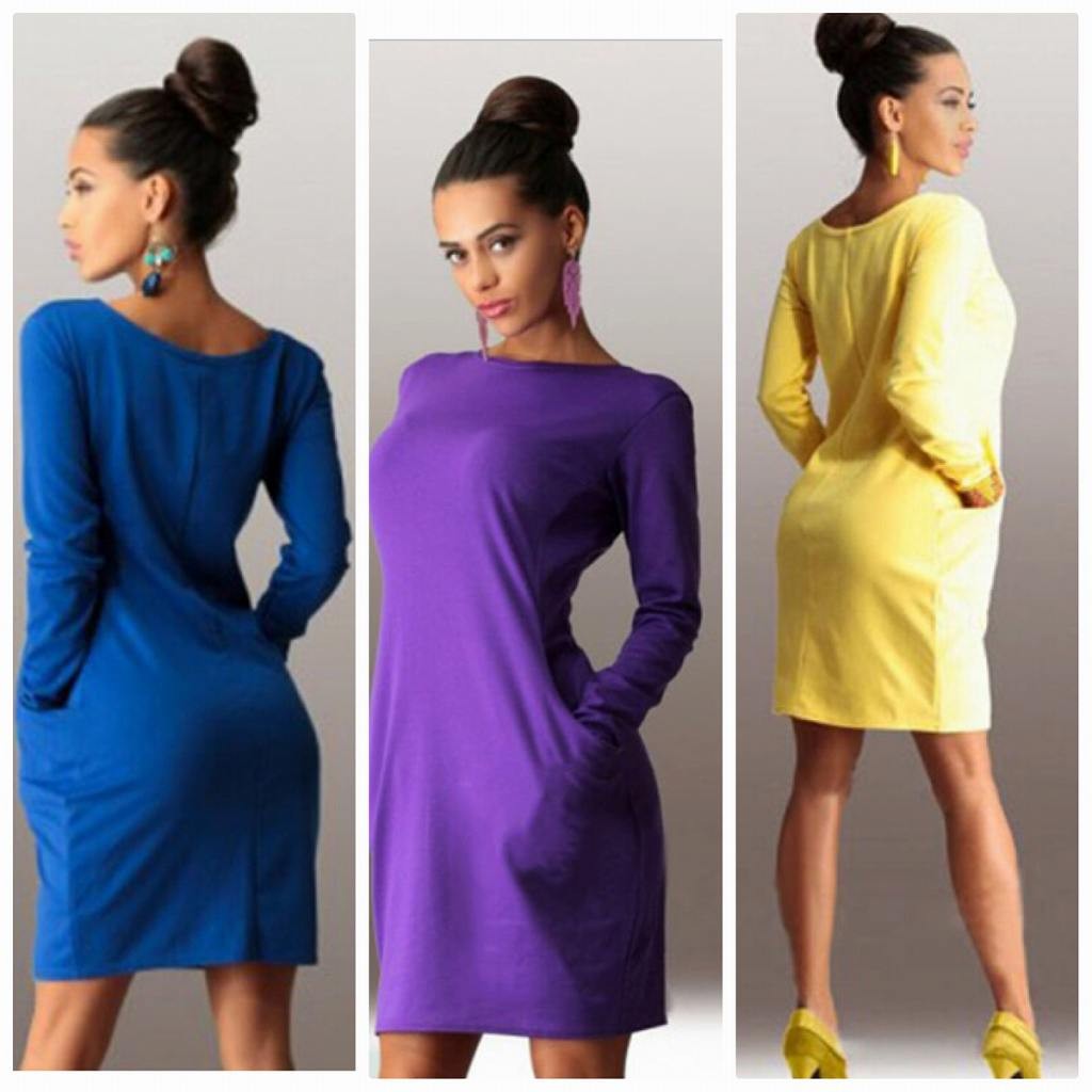 レディース　ワンピース　七分袖　ラウンドネック　ソリッドカラー　ゆったり　すっきり　大人　エレガント　カジュアル　デート　外出　全６色　送料無料