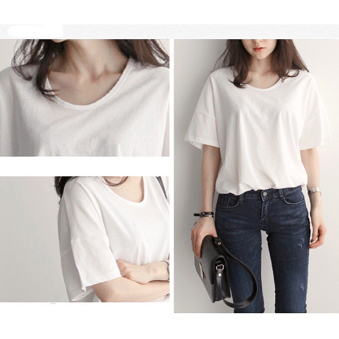 レディース　Ｔシャツ　プレーン　半袖　ラウンドネック　ミドル丈　ゆったり　ルーズシルエット　大人　カジュアル　デート　外出　ホワイト　送料無料