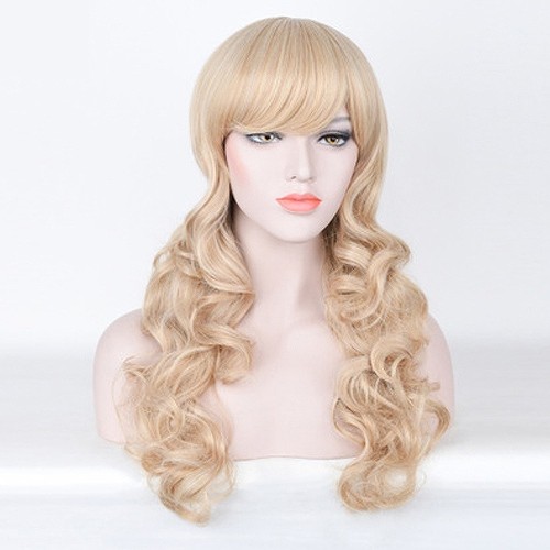 レディース　コスチューム　シンデレラ　エラ　ウィッグ　ヘアピース　かつら　付け毛　エクステ　コスプレ　なりきり　ファッション　本格派　リアルデザイン　公演　演劇　ハロウィン　衣装　イベント　パーティ　仮装　ゴールド　送料無料