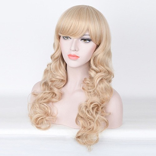 レディース　コスチューム　シンデレラ　エラ　ウィッグ　ヘアピース　かつら　付け毛　エクステ　コスプレ　なりきり　ファッション　本格派　リアルデザイン　公演　演劇　ハロウィン　衣装　イベント　パーティ　仮装　ゴールド　送料無料