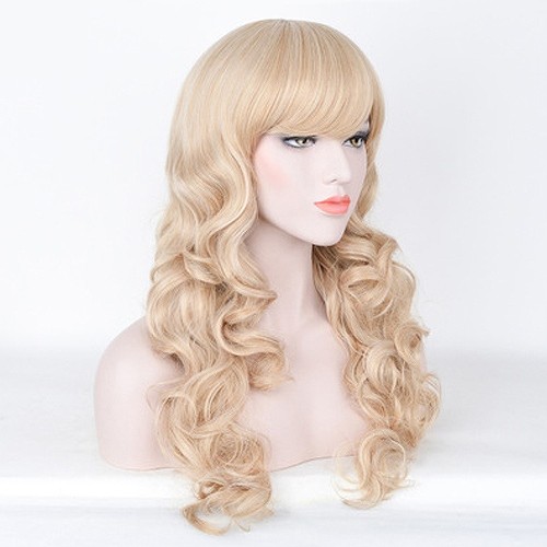 レディース　コスチューム　シンデレラ　エラ　ウィッグ　ヘアピース　かつら　付け毛　エクステ　コスプレ　なりきり　ファッション　本格派　リアルデザイン　公演　演劇　ハロウィン　衣装　イベント　パーティ　仮装　ゴールド　送料無料