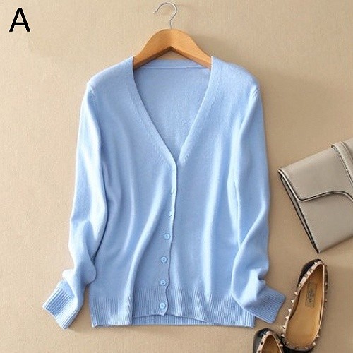 レディース　トップス　カーディガン　Vネック　クルーネック　長袖　無地　シンプル　定番　カジュアル　大人可愛い　フェミニン　オフィス　OL　デート　お出かけ　デイリー　ブルー　グレー　パープル　ベージュ　グリーン　ピンク　オレンジ　レッド　ブラック　送料無料