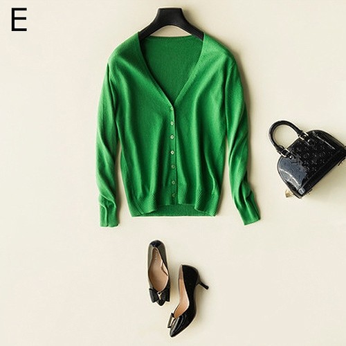レディース　トップス　カーディガン　Vネック　クルーネック　長袖　無地　シンプル　定番　カジュアル　大人可愛い　フェミニン　オフィス　OL　デート　お出かけ　デイリー　ブルー　グレー　パープル　ベージュ　グリーン　ピンク　オレンジ　レッド　ブラック　送料無料