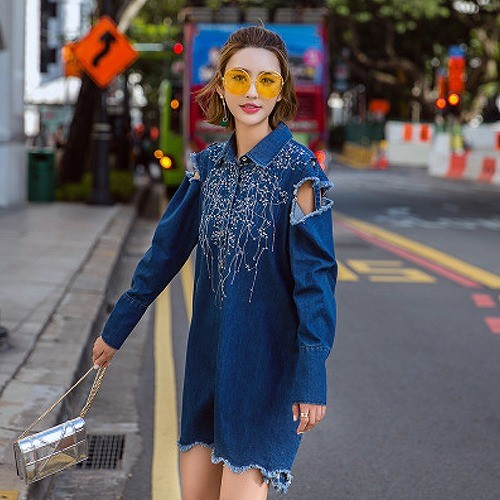 レディース　アウター　クラッシュデニム　コート　ダメージ　長袖　無地　シンプル　カジュアル　大人可愛い　フェミニン　デート　お出かけ　デイリー　ブルー　送料無料