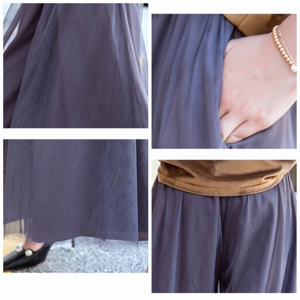  レディース　ボトムス　ワイドパンツ　ガウチョパンツ　無地　メッシュ　カジュアル　フェミニン　セクシー　かわいい　シンプル　通勤　OL　普段着　お出かけ　デート　グレー　送料無料