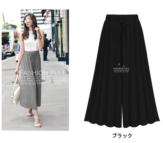 レディース　ワイドレッグパンツ　クロップド　ゆったり　フレア　ボトムス　半端丈　春　夏　人気　女性　大人　カジュアル　可愛い　おしゃれ　きれいめ　上品　セクシー　グレー　ブラック　ネイビー　灰色　黒　紺　フリーサイズ　ワンサイズ　送料無料