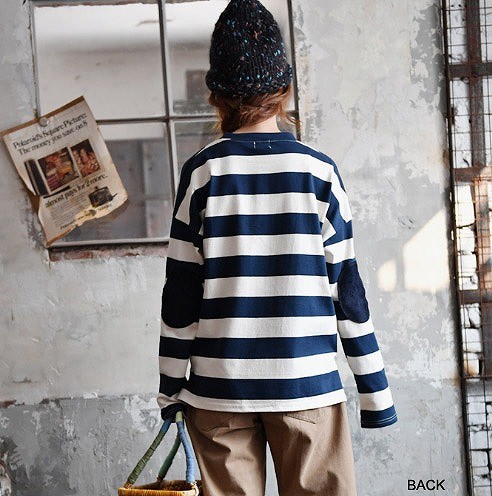 レディース　ボーダー　ロングTシャツ　パッチワーク　クルーネック　トップス　長袖　春　夏　人気　女性　大人　カジュアル　可愛い　おしゃれ　きれいめ　上品　セクシー　ネイビー　紺　フリーサイズ　ワンサイズ　送料無料
