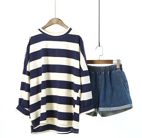 レディース　ボーダー　ロングTシャツ　パッチワーク　クルーネック　トップス　長袖　春　夏　人気　女性　大人　カジュアル　可愛い　おしゃれ　きれいめ　上品　セクシー　ネイビー　紺　フリーサイズ　ワンサイズ　送料無料