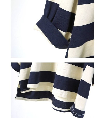 レディース　ボーダー　ロングTシャツ　パッチワーク　クルーネック　トップス　長袖　春　夏　人気　女性　大人　カジュアル　可愛い　おしゃれ　きれいめ　上品　セクシー　ネイビー　紺　フリーサイズ　ワンサイズ　送料無料