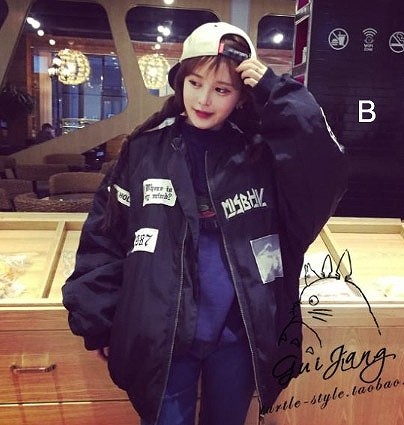 レディース　ミリタリージャケット　ブルゾン　アウター　JKT　オーバーサイズ　リブ付き　ワッペン　MA-1　MA1　フライトジャケット　女性　大人　カジュアル　おしゃれ　可愛い　オリーブ　ブラック　黒　M　L　XL　サイズ　送料無料