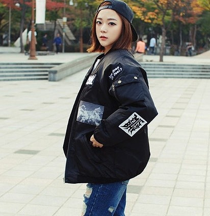 レディース　ミリタリージャケット　ブルゾン　アウター　JKT　オーバーサイズ　リブ付き　ワッペン　MA-1　MA1　フライトジャケット　女性　大人　カジュアル　おしゃれ　可愛い　オリーブ　ブラック　黒　M　L　XL　サイズ　送料無料