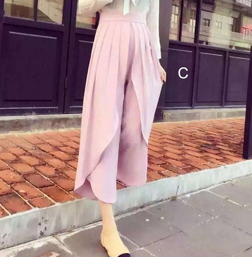 レディース　シフォン　プリーツ　ワイドレッグパンツ　クロップド　ゆったり　半端丈　美脚　脚長　美シルエット　ボトムス　半端丈　春　夏　人気　女性　大人　カジュアル　きれいめ　上品　ブラック　ベージュ　イエロー　ピンク　フリーサイズ　ワンサイズ　送料無料