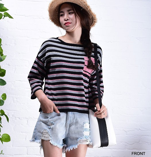 レディース　リネン　ボーダー　ロングTシャツ　ラウンドネック　トップス　半袖　春　夏　人気　女性　大人　カジュアル　可愛い　おしゃれ　きれいめ　上品　セクシー　ブルー　グリーン　ピンク　フリーサイズ　ワンサイズ　送料無料