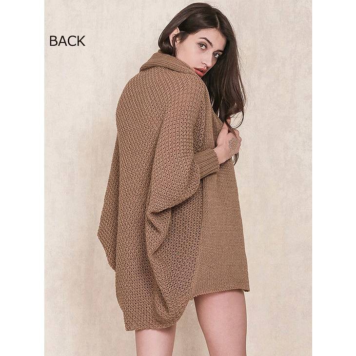 レディース　カーディガン　コート　セーター　ニット　羽織　ジャケット　人気　春　夏　女性　大人　フェミニン　カジュアル　おしゃれ　エレガント　セクシー　上品　お出かけ　ファッション　ブラウン　茶色　フリーサイズ　ワンサイズ　送料無料