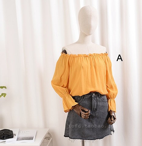 レディース　トップス　オフショルダー　カットソー　Tシャツ　ベルスリーブ　無地　長袖　シンプル　セクシー　カジュアル　フリーサイズ　大人可愛い　フェミニン　オフィス　デート　お出かけ　デイリー　オレンジ　ホワイト　送料無料