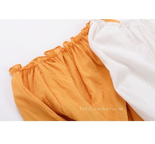 レディース　トップス　オフショルダー　カットソー　Tシャツ　ベルスリーブ　無地　長袖　シンプル　セクシー　カジュアル　フリーサイズ　大人可愛い　フェミニン　オフィス　デート　お出かけ　デイリー　オレンジ　ホワイト　送料無料