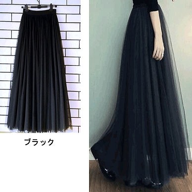 レディース　スカート　シフォン　マキシ丈　ロング　無地　シンプル　カジュアル　大人可愛い　上品　エレガント　フェミニン　結婚式　2次会　パーティ　発表会　デート　お出かけ　グレー　ブラック　ホワイト　送料無料