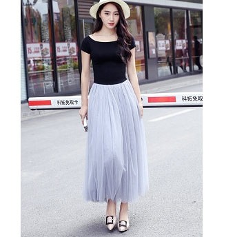 レディース　スカート　シフォン　マキシ丈　ロング　無地　シンプル　カジュアル　大人可愛い　上品　エレガント　フェミニン　結婚式　2次会　パーティ　発表会　デート　お出かけ　グレー　ブラック　ホワイト　送料無料