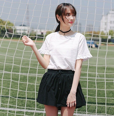 レディース　キュロット　スカート　膝上丈　ミニ　無地　シンプル　コットン　カジュアル　フリーサイズ　大人可愛い　フェミニン　スポーツ　デート　お出かけ　ピンク　ブルー　ブラック　送料無料