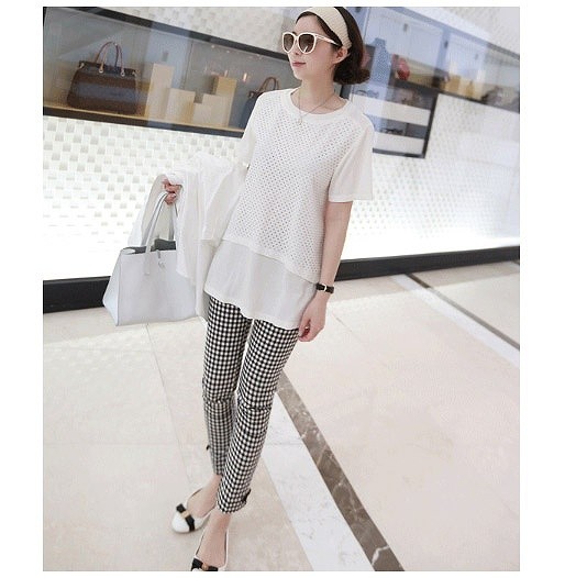 レディース　ボトムス　スリムパンツ　ペンシルパンツ　チェック　大人カジュアル　大きいサイズ　フェミニン　シンプル　オフィス　デイリー　お出かけ　デート　ブラック　送料無料