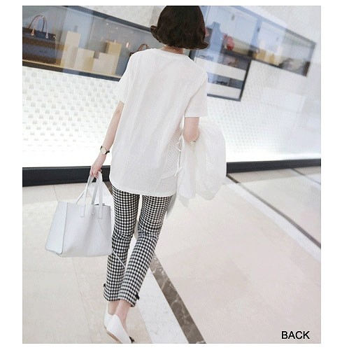 レディース　ボトムス　スリムパンツ　ペンシルパンツ　チェック　大人カジュアル　大きいサイズ　フェミニン　シンプル　オフィス　デイリー　お出かけ　デート　ブラック　送料無料