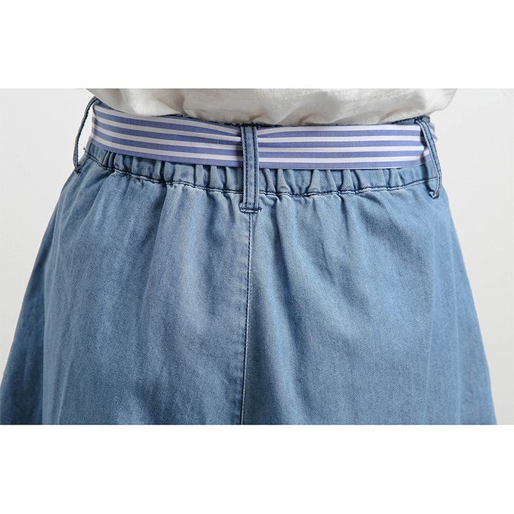 レディース　デニム　ハイウエスト　ショートパンツ　ワイドレッグパンツ　短パン　ジーンズ　ボトムス　大人　女性　カジュアル　キュート　可愛い　フェミニン　おしゃれ　お出かけ　春　夏　ブルー　M　L　サイズ　送料無料