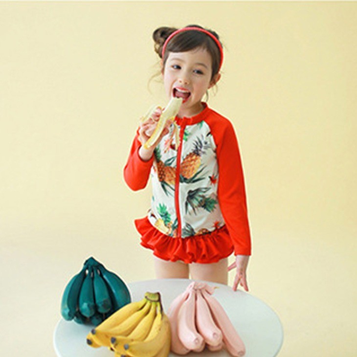 キッズ　女の子　水着　ラッシュガード　ビキニ　セット　フレア　フリル　ポルカドット　水玉　海　プール　スイミング　ビーチ　リゾート　マリン　海水浴　夏休み　旅行　可愛い　キュート　子供　ブラック　オレンジ　黒　M　L　XL　XXL　サイズ　送料無料