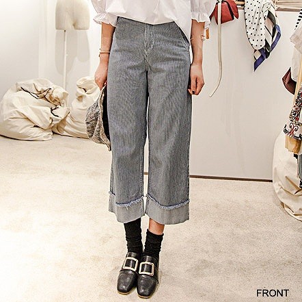 レディース　デニム　ストライプ　クロップド　半端丈　ジーンズ　ジーパン　ボトムス　カジュアル　キュート　可愛い　フェミニン　セクシー　きれいめ　エレガント　おしゃれ　お出かけ　お呼ばれ　フリーサイズ　ワンサイズ　送料無料