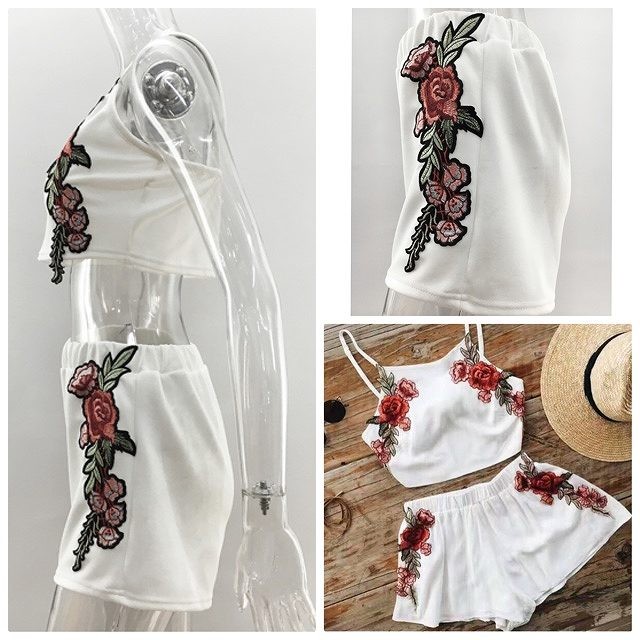 レディース　セットアップ　ショート丈　キャミソール　へそ出し　キョロットスカート　花柄　大きいサイズ　セクシー　カジュアル　大人可愛い　フェミニン　デイリー　ビーチ　リゾート　お出かけ　デート　ホワイト　送料無料