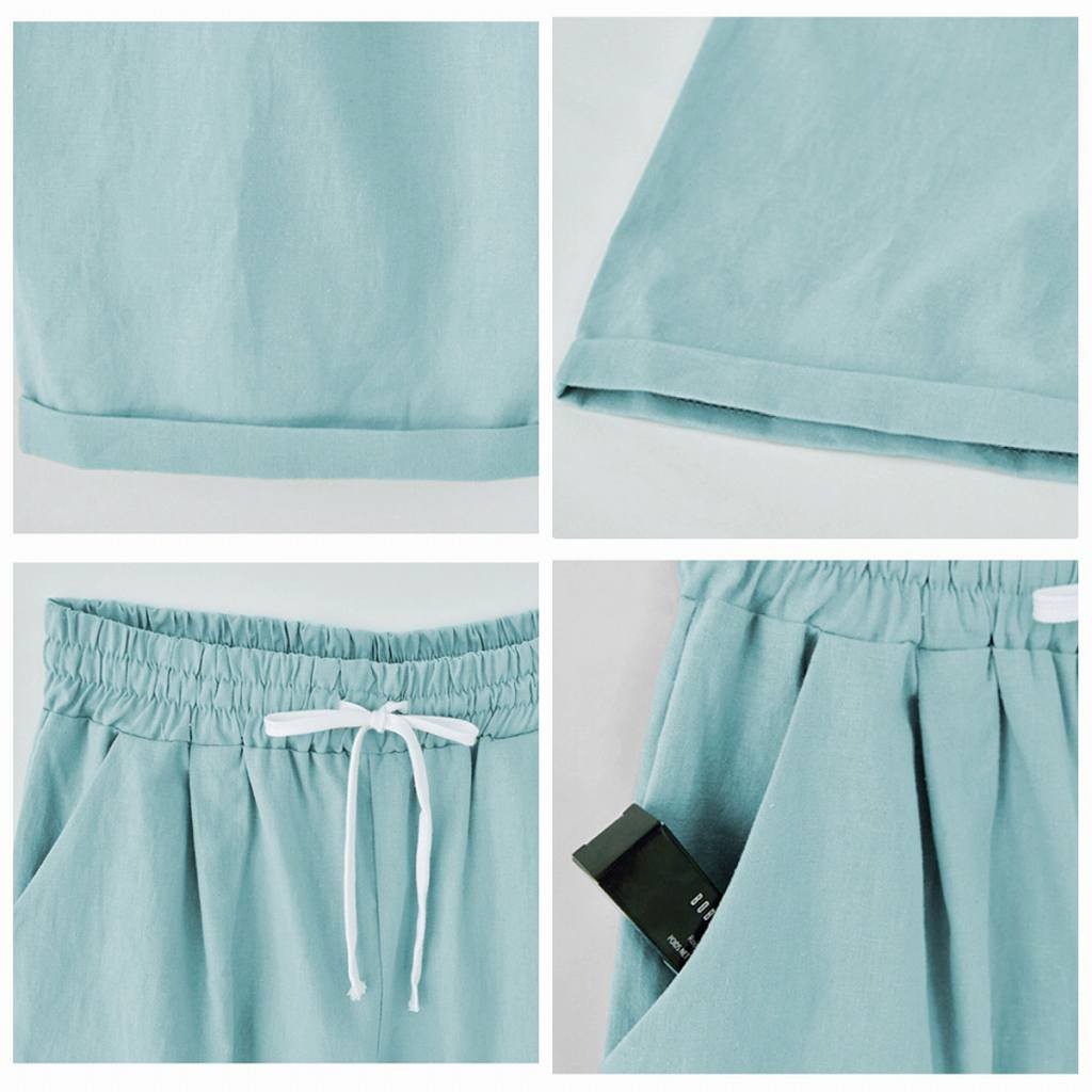 レディース　ボトムス　ハーフパンツ　ウエストゴム　ロールアップ　無地　カジュアル　大人可愛い　大きいサイズ　フェミニン　デイリー　お出かけ　デート　リゾート　ビーチ　ブルー　ベージュ　ホワイト　ブラック　送料無料