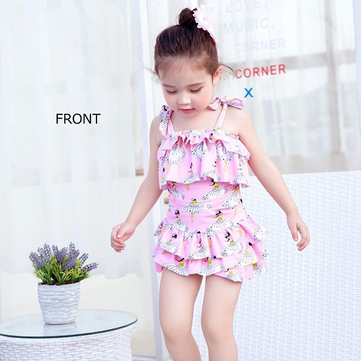 キッズ　女の子　水着　ワンピース　フリル　スカート　大きいサイズ　海　プール　スイミング　ビーチ　リゾート　マリン　海水浴　夏休み　旅行　可愛い　キュート　子供　ジュニア　ブルー　ピンク　S　M　L　XL　2XL　3XL　4XL　サイズ　送料無料