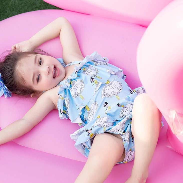 キッズ　女の子　水着　ワンピース　フリル　スカート　大きいサイズ　海　プール　スイミング　ビーチ　リゾート　マリン　海水浴　夏休み　旅行　可愛い　キュート　子供　ジュニア　ブルー　ピンク　S　M　L　XL　2XL　3XL　4XL　サイズ　送料無料
