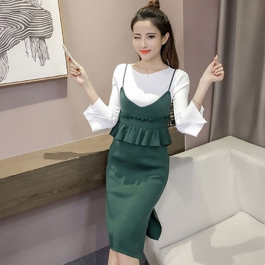 レディース　ニットワンピース　スリム　ノースリーブ　ドレス　タイト　カジュアル　キュート　可愛い　フェミニン　セクシー　きれいめ　エレガント　おしゃれ　お出かけ　お呼ばれ　グリーン　ブラック　ブラウン　茶色　緑　黒　フリーサイズ　ワンサイズ　送料無料