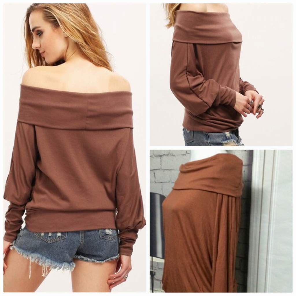 レディース　オフショルダー　パフスリーブ　長袖　ニット　セーター　カットソー　トップス　カジュアル　キュート　可愛い　フェミニン　エレガント　セクシー　おしゃれ　お出かけ　お呼ばれ　ホワイト　ブラウン　白　茶色　S　M　L　XL　サイズ　送料無料