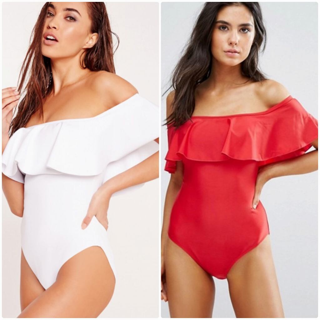 レディース　水着　ワンピース　オフショルダー　海　プール　スイミング　ビーチ　リゾート　マリン　海水浴　夏休み　旅行　可愛い　キュート　セクシー　女性　ブラック　レッド　ホワイト　黒色　赤　白　S　M　L　XL　サイズ　送料無料